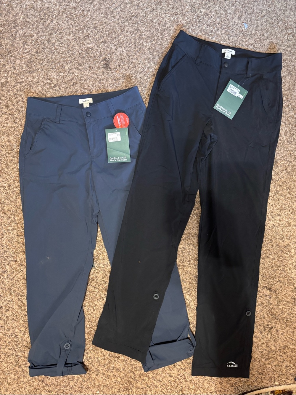 L.L. Bean Women's Trail Pants in Navy and Black